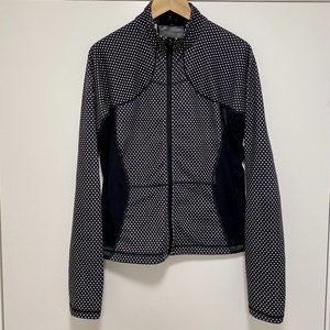 LULULEMON |  Zippered Black and White Polka Dot Jacket with Mesh Inserts